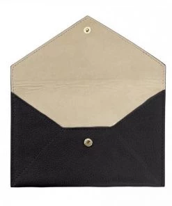 Graphic Image Black Goatskin Medium Envelope