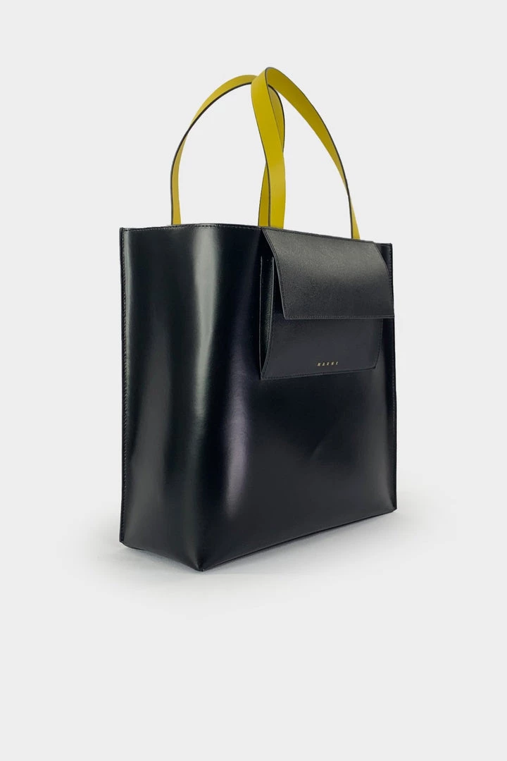 MARNI Just In Black Museo Leather Bag With Pocket 2 MARNI Just In Black Museo Leather Bag With Pocket