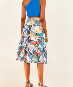 FARM Rio Blue One-Shoulder Knot Top Just In