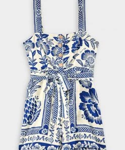 FARM Rio Blue Pineapple Garden Sleeveless Romper