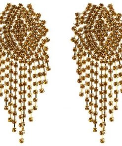 OLIVIA Bohemian Crystal Party Earrings Gold Bags & Accessories