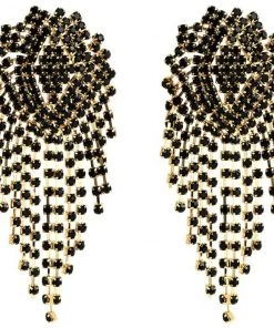 OLIVIA Bohemian Crystal Party Earrings Gold Bags & Accessories