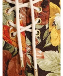 ZIMMERMANN Bonita Lace Up Short Chocolate Floral