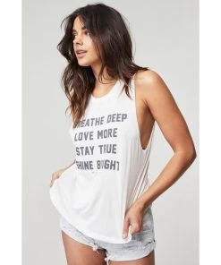 Spiritual Gangster Activewear Breathe Muscle Tank Stone 9 Spiritual Gangster Activewear Breathe Muscle Tank Stone