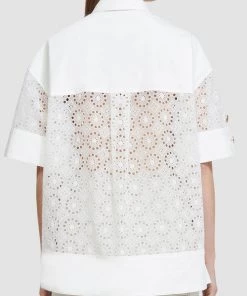 3.1 Phillip Lim Just In Broderie Anglaise Combo T-Shirt In White