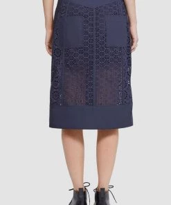 3.1 Phillip Lim Broderie Anglaise Utility Skirt In Midnight