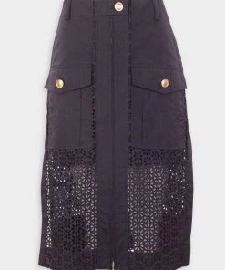 3.1 Phillip Lim Broderie Anglaise Utility Skirt In Midnight