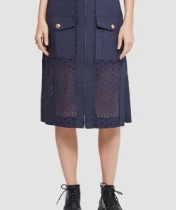 3.1 Phillip Lim Broderie Anglaise Utility Skirt In Midnight