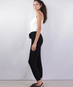 LNA Brushed Rib Pant In Black Just In