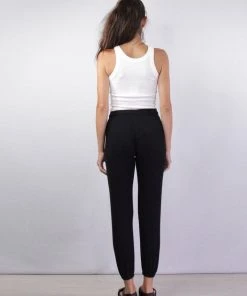 LNA Brushed Rib Pant In Black Just In