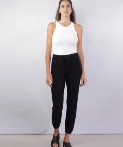 LNA Brushed Rib Pant In Black Just In