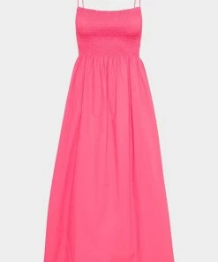 FAITHFULL THE BRAND Bryssa Midi Dress In Hot Pink Just In