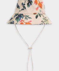 ZIMMERMANN Bucket Hat In Cream Floral
