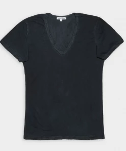 COTTON CITIZEN Just In Standard V-Neck In Vintage Black