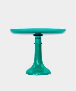 Estelle Colored Glass Just In Cake Stand In Emerald Green