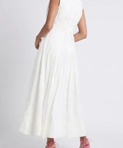 Aje. Just In Caliente High Neck Midi Dress In Ivory