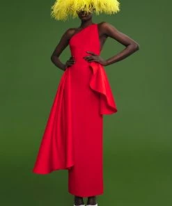 Solace London Calla Maxi Dress In Red