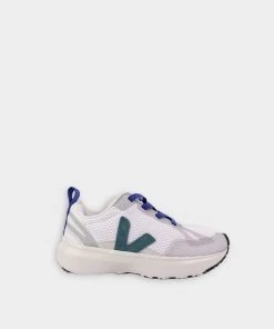 Veja Canary Elastic Lace In White Brittany For Kids