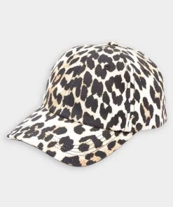 GANNI Canvas Cap In Leopard Bags & Accessories