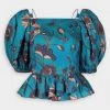 Ulla Johnson Carlotta Blouse In Lagoon Just In