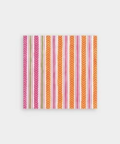 Caspari Carmen Stripe Paper Cocktail Napkins In Fuchsia