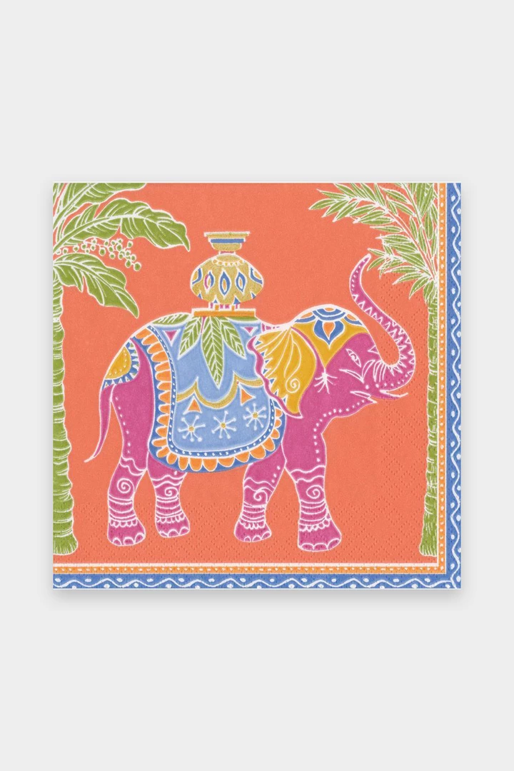 Caspari Royal Elephant Paper Luncheon Napkins In Orange Just In 1 Caspari Royal Elephant Paper Luncheon Napkins In Orange Just In