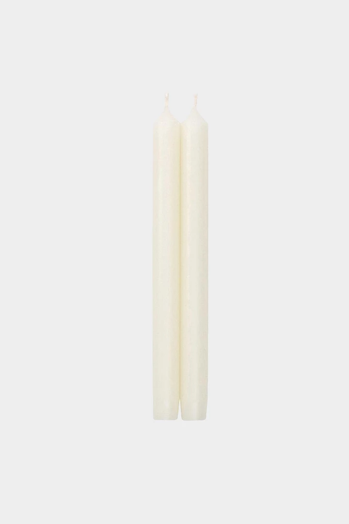 Caspari Home & Beauty Straight Taper 12" Candles In White 1 Caspari Home & Beauty Straight Taper 12" Candles In White