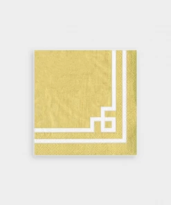 Caspari Home & Beauty Rive Gauche Paper Cocktail Napkins In Gold