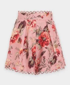 ZIMMERMANN Featured Designers Cassia Scallop Short In Musk Floral