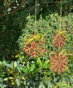 Blair Décor Cedar Wood Snowflake Coasters Set Of 6