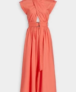Derek Lam 10 Crosby Just In Celeste Wrap Dress In Coral