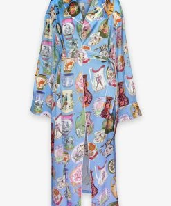 Karen Mabon Ceramic Silk Robe In Blue