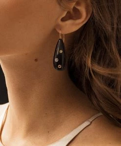 Lizzie Fortunato Ceremony Earrings In Onyx