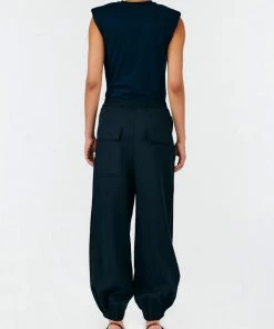 Tibi Chalky Drape Plashet Jogger In Black
