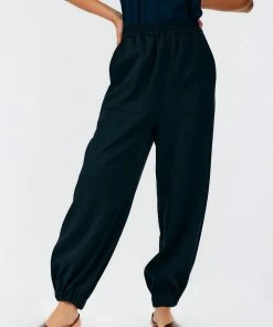 Tibi Chalky Drape Plashet Jogger In Black