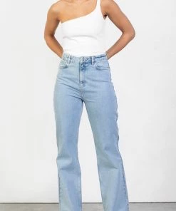 GAUGE81 Chize One-Shoulder Knit Ribbed Top In White