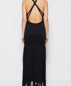 Jonathan Simkhai Christabel Macrame Cut Out Back Maxi Dress In Black Just In