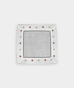 BOUTROSS Christmas Dots Border Cocktail Napkin Home & Beauty