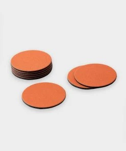 Caspari Classic Canvas Felt-Backed Coasters In Orange - 8 Per Box