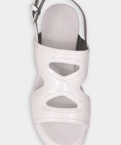 Clergerie Just In Clint Slingback Platform Sandals In White Patent