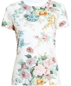 ZIMMERMANN Wavelength Printed Tee Cream Daphne Featured Designers