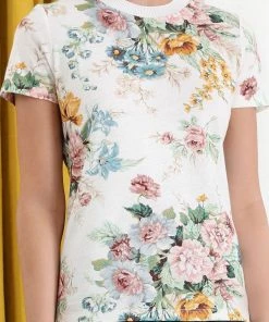 ZIMMERMANN Wavelength Printed Tee Cream Daphne Featured Designers