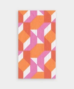 Caspari Just In Color Theory Paper Guest Towel Napkins In Fuchsia