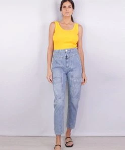 Enza Costa Compact Rib Scoop Tank In Mango Just In