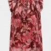 ZIMMERMANN Featured Designers Concert Frilled Tank In Burgundy Peonies