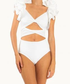 Maygel Coronel Coral One-Piece Swimsuit In Off White