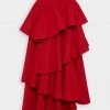 Aje. Cosmos Tiered Frill Midi Skirt In Scarlet Red