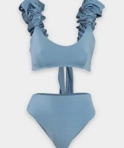Maygel Coronel Cotta Two-Piece Swimsuit In Steel Blue