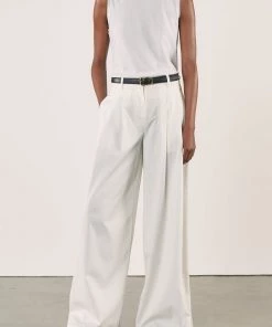 NILI LOTAN Cotton Dillon Pant In White Just In