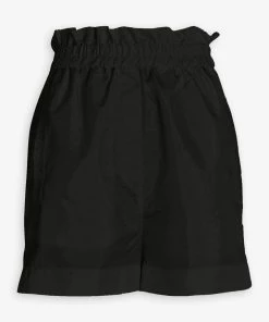 Tibi Just In Crispy Nylon Easy Pull On Shorts In Black